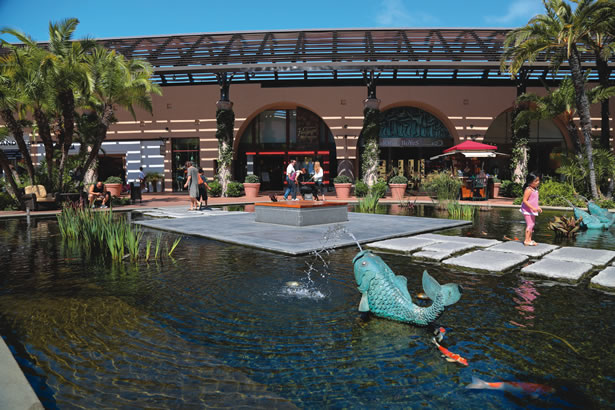 Koi Pond at Fashion Island, NP Beach, California 