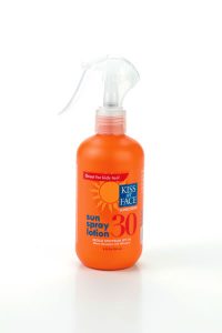 Spray sunscreen by Kiss My Face, available at Whole Foods, Newport Beach (949-999-8572; wholefoods.com).