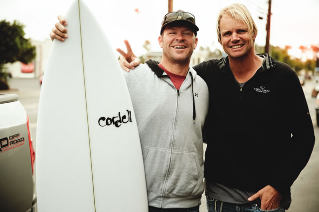 Cordell Miller (right), of Cordell Surfboards