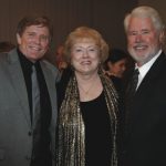 085-Composer Frank Tichelli (L) (whose work was premiered at the concert), with Pacific Chorale patrons, Mary & Phil Lyons of Newport Beach