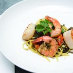 2- linguine with seaweed,  scallop, shrimp, roasted tomato ,Special for MP and NPB