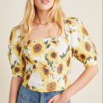Hope for Flowers by Tracy Reese_Sunflower Linen Blouse, $234